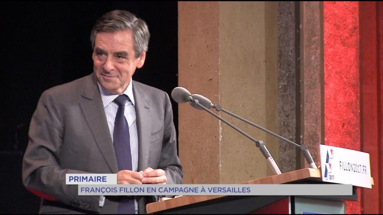 Primaire : François Fillon en campagne à Versailles