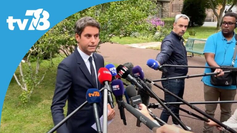 Le ministre Gabriel Attal s’est rendu au rectorat de Versailles en pleine tempête