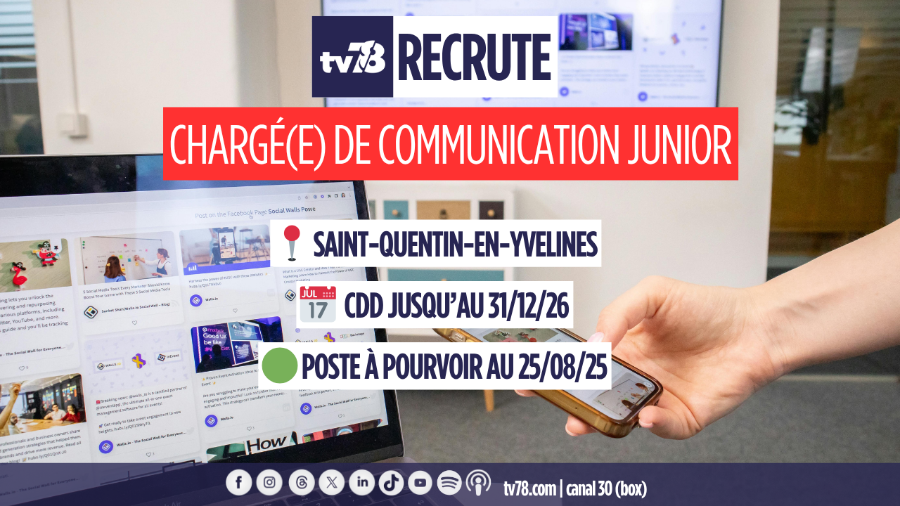tv78 recrute | chargé·e de communication junior – CDD