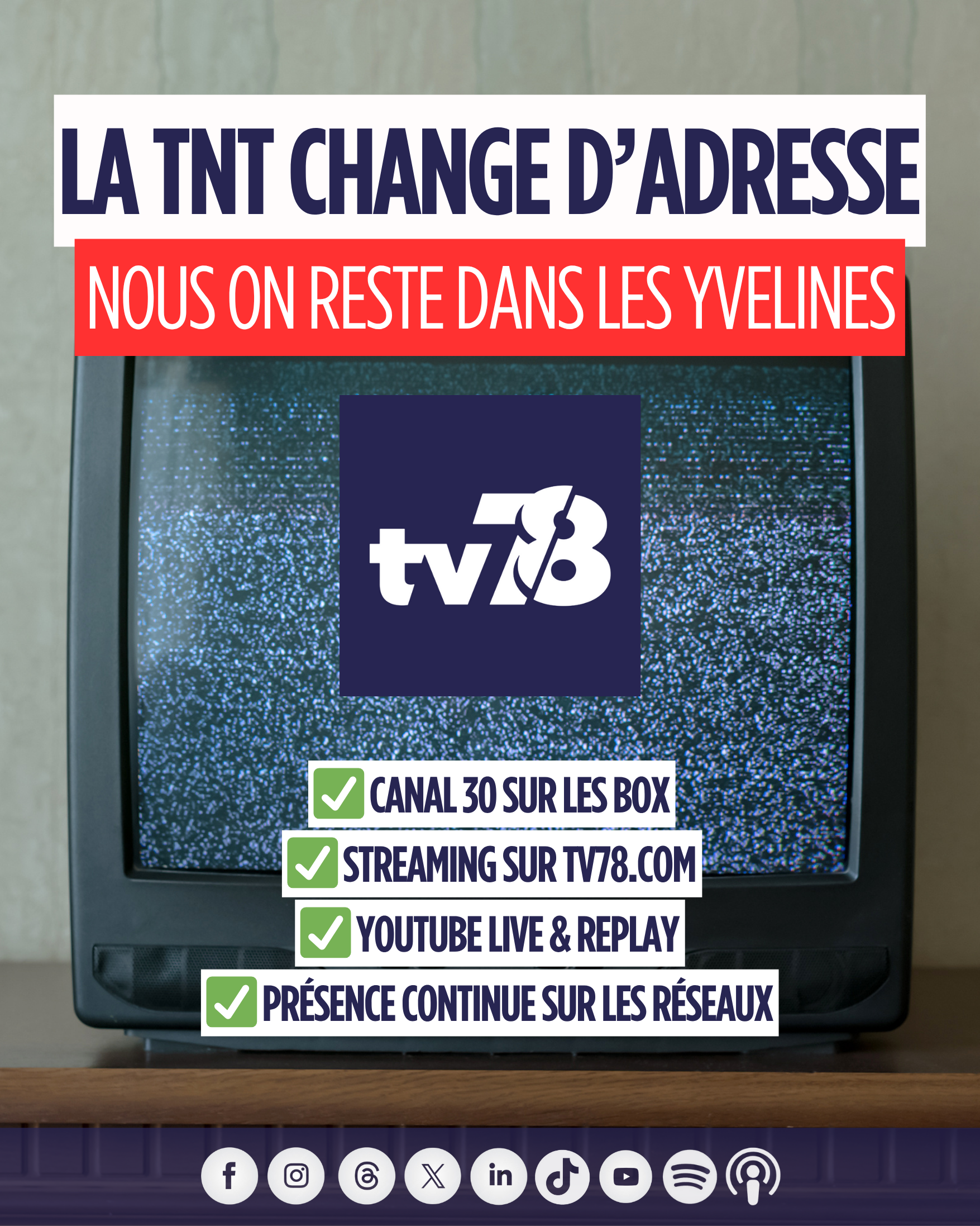 la tnt change sa grille, tv78 ne change pas !