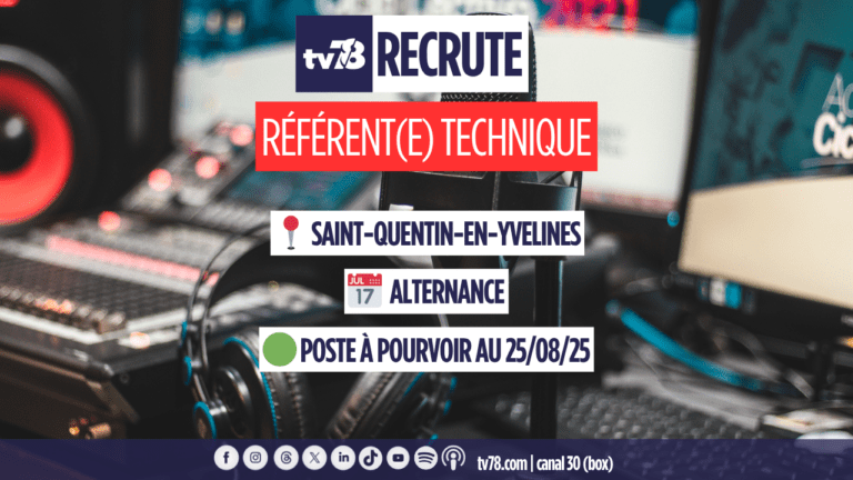 tv78 recrute | référent technique – matériel & support de production – alternant