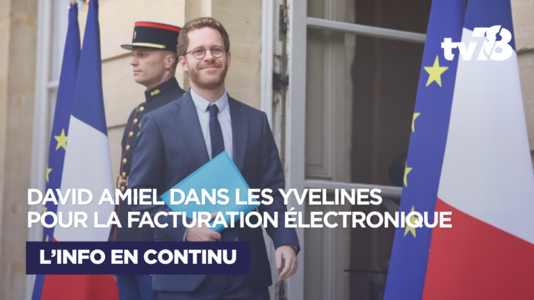 Le ministre, David Amiel en visite à Versailles pour faire le point sur la facturation électronique
