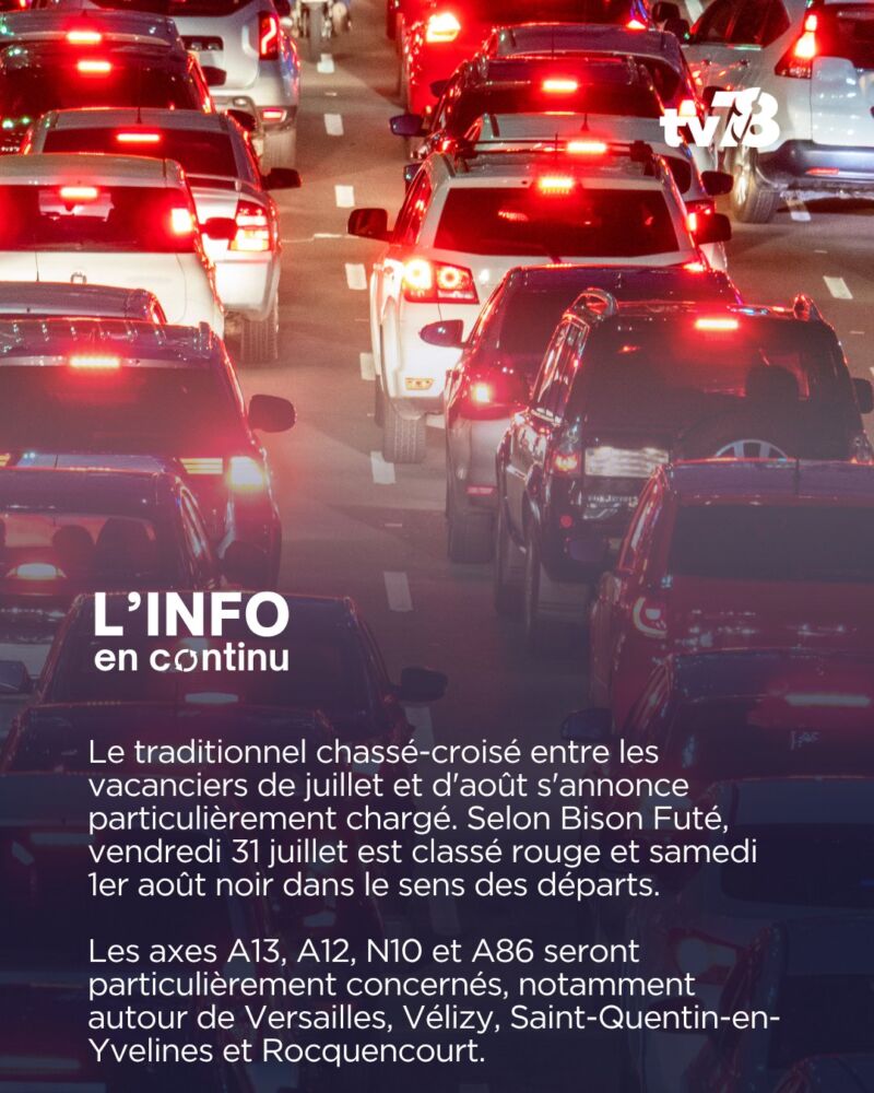 Image for the Tweet beginning: 🚗 Chassé-croisé des vacances :